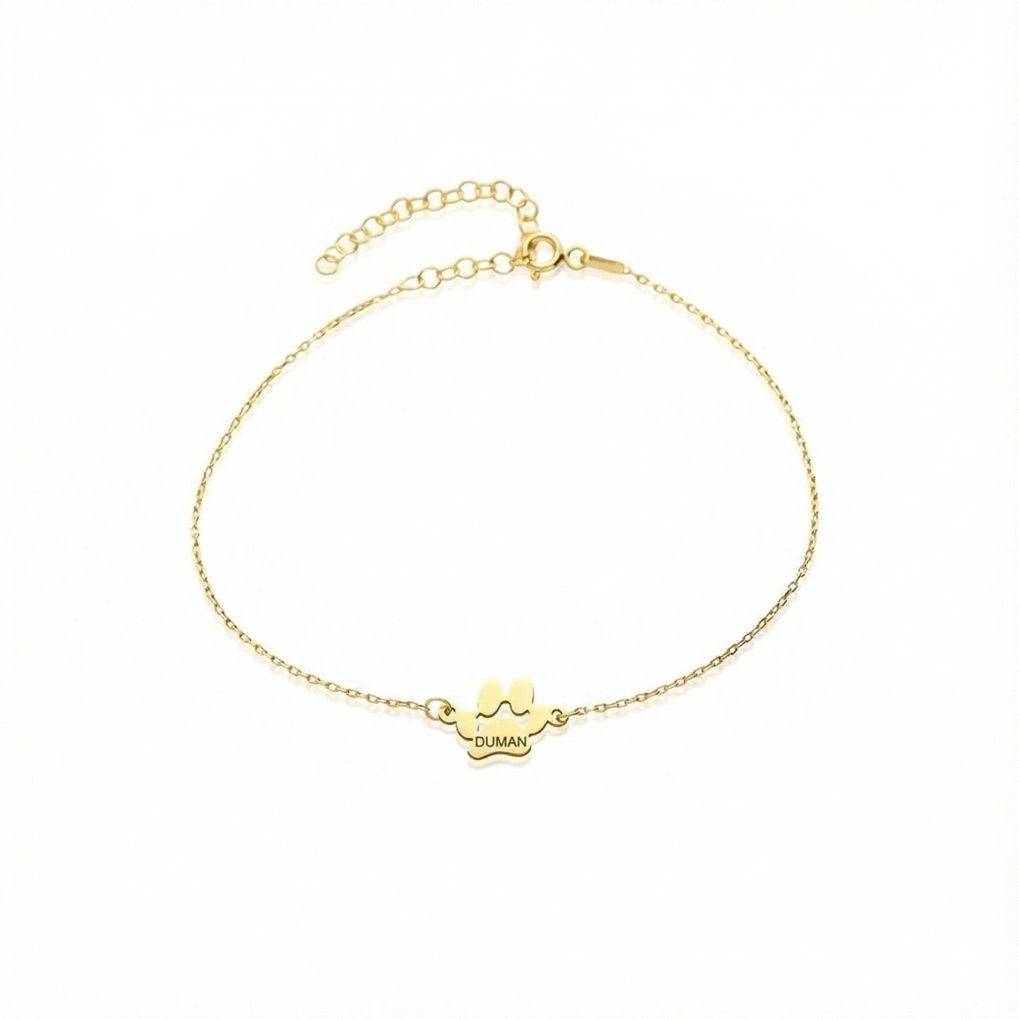 İsimli Pati Bileklik | Kişiye Özel 925 Ayar Gümüş | Altın Kaplama
