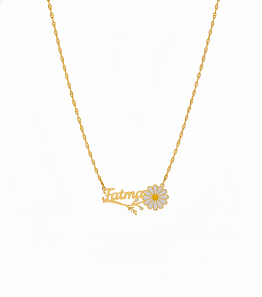 İsimli Papatya Kolye | Kişiye Özel 925 Ayar Gümüş | Altın Kaplama