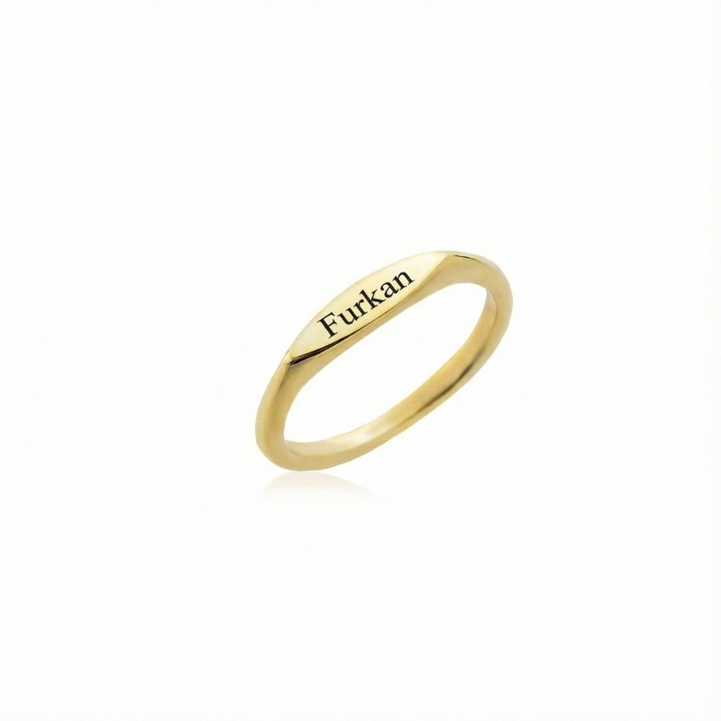 İsim Yazılı Minimal Yüzük | Kişiye Özel 925 Ayar Gümüş | Altın Kaplama
