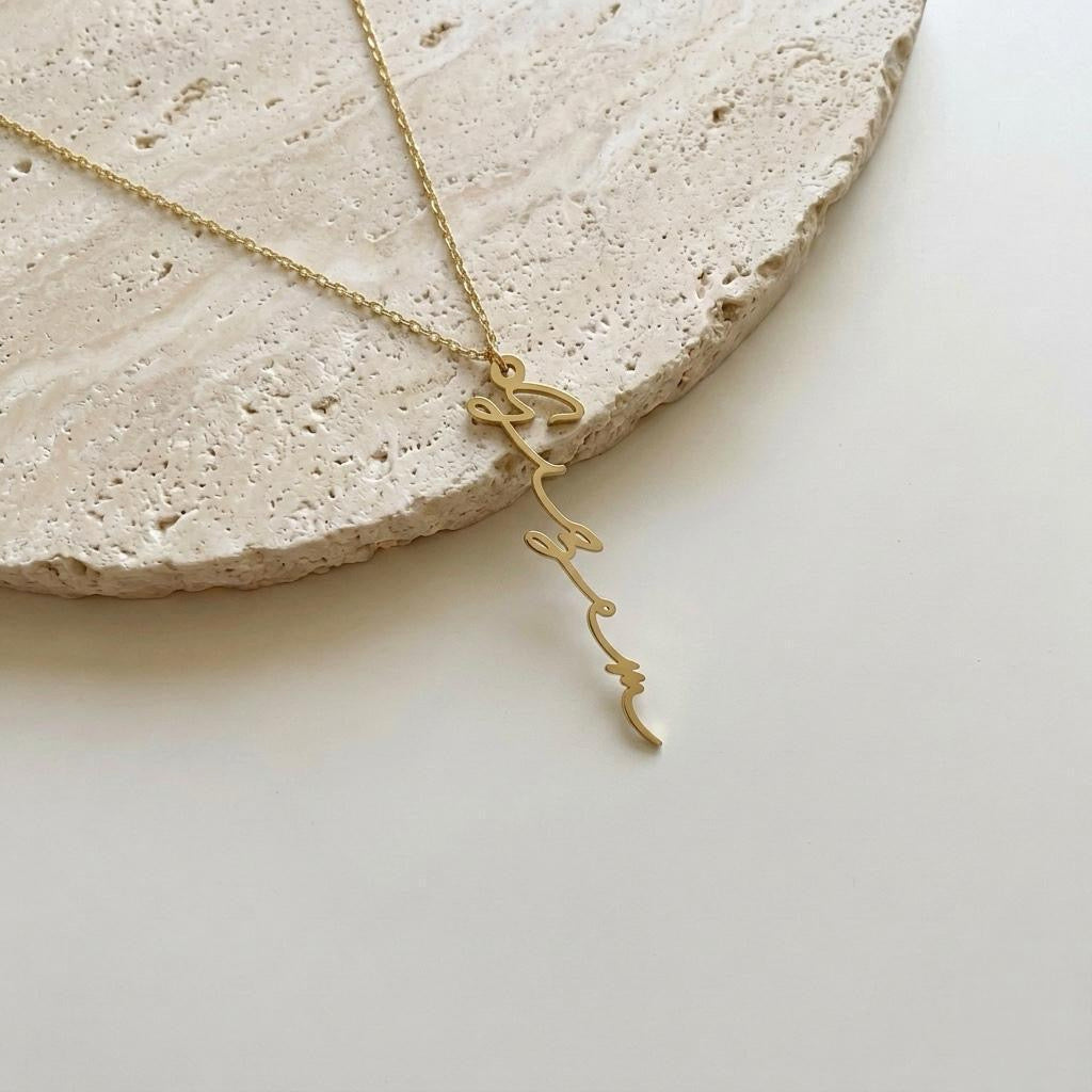 İsimli El Yazısı Minimal Kolye