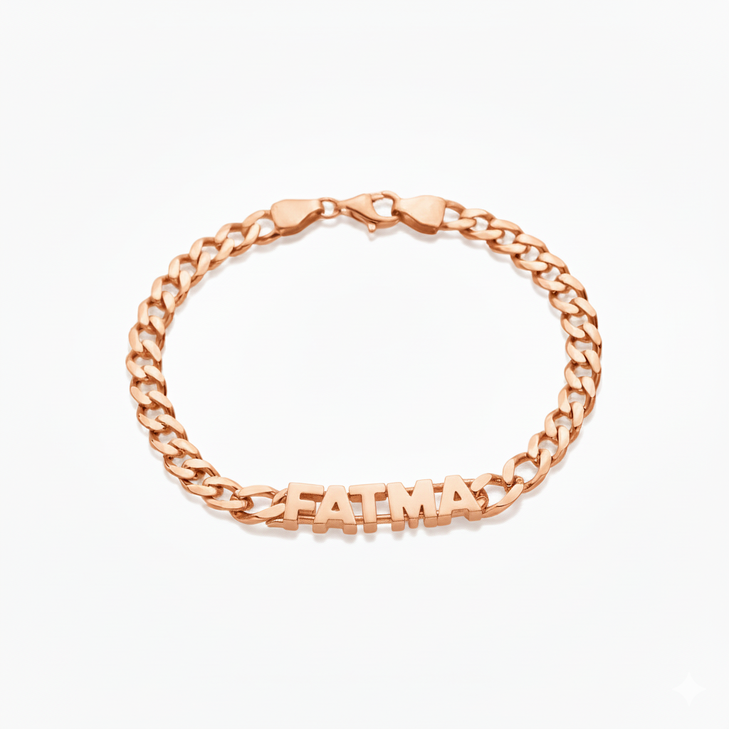 İsimli Grumet Zincir Bileklik | Kişiye Özel 925 Ayar Gümüş | Altın Kaplama